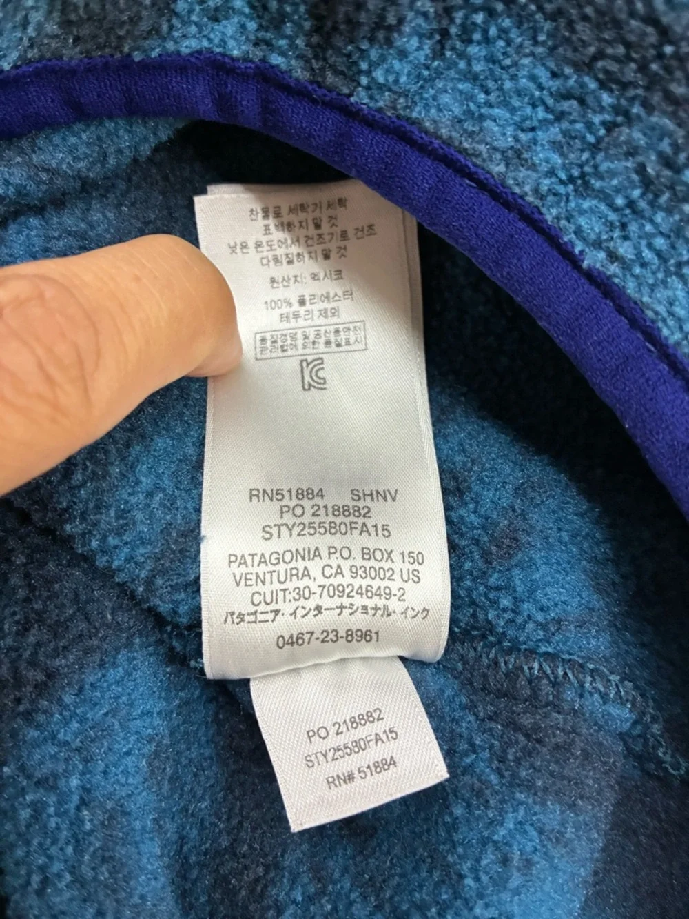 2015 PATAGONIA SYNCHILLA SNAP-T PULLOVER, SHALE/NAVY ABSTRACT PRINT RETIRED/RARE - Picture 12 of 16